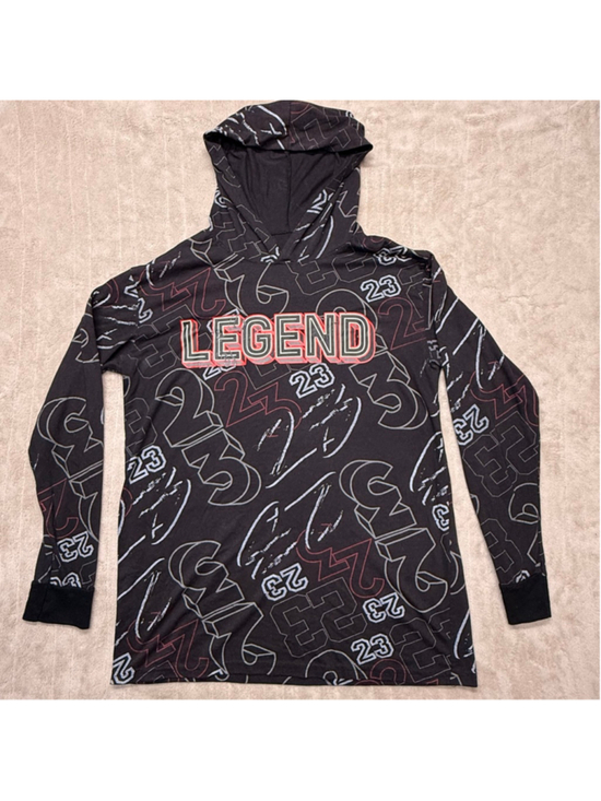 Hustle G Other - Men's Hustle G Black Red 23 Legend Michael Jordan Lightweight Hoodie Large